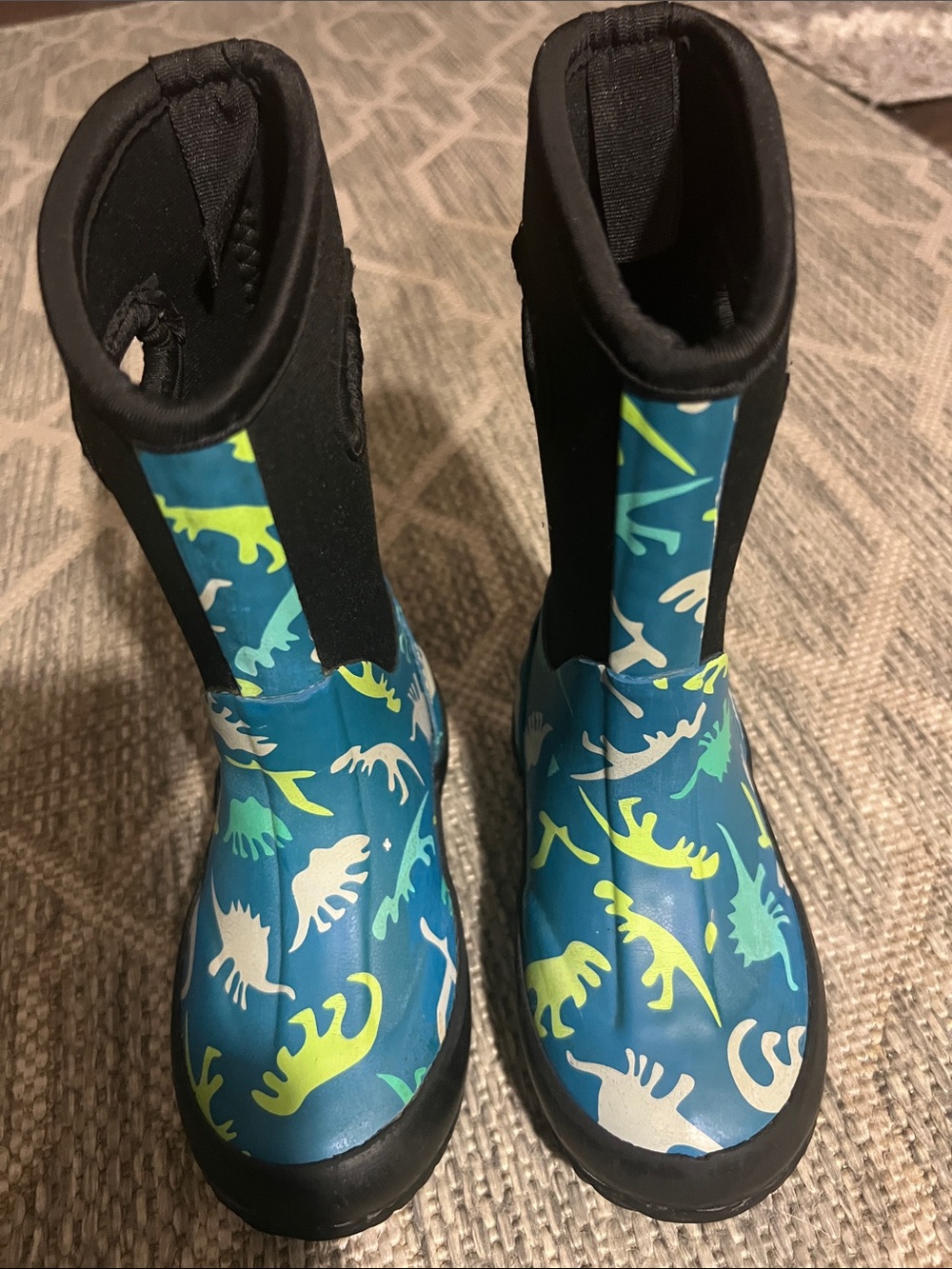 Hibigo Kids' Blue Dinosaur-Print Rain & Snow Boots